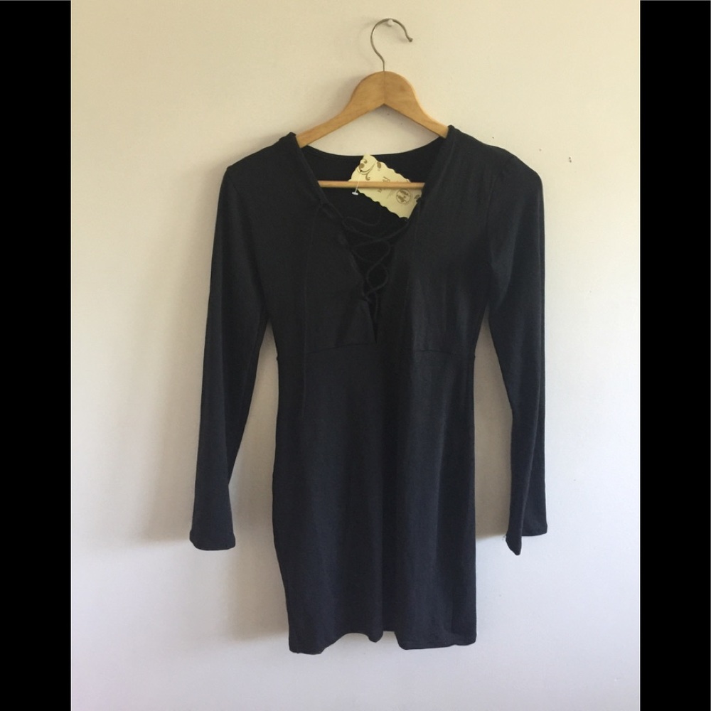 Long sleeve little black dress Sz S BNWT
